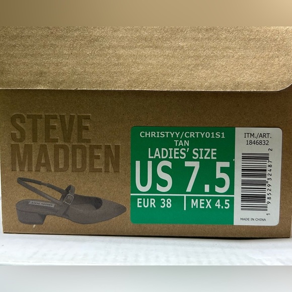 Steve Madden Christyy Tan Slingback Block Heel Pumps Women’s Size 7.5 NWB - Picture 10 of 10
